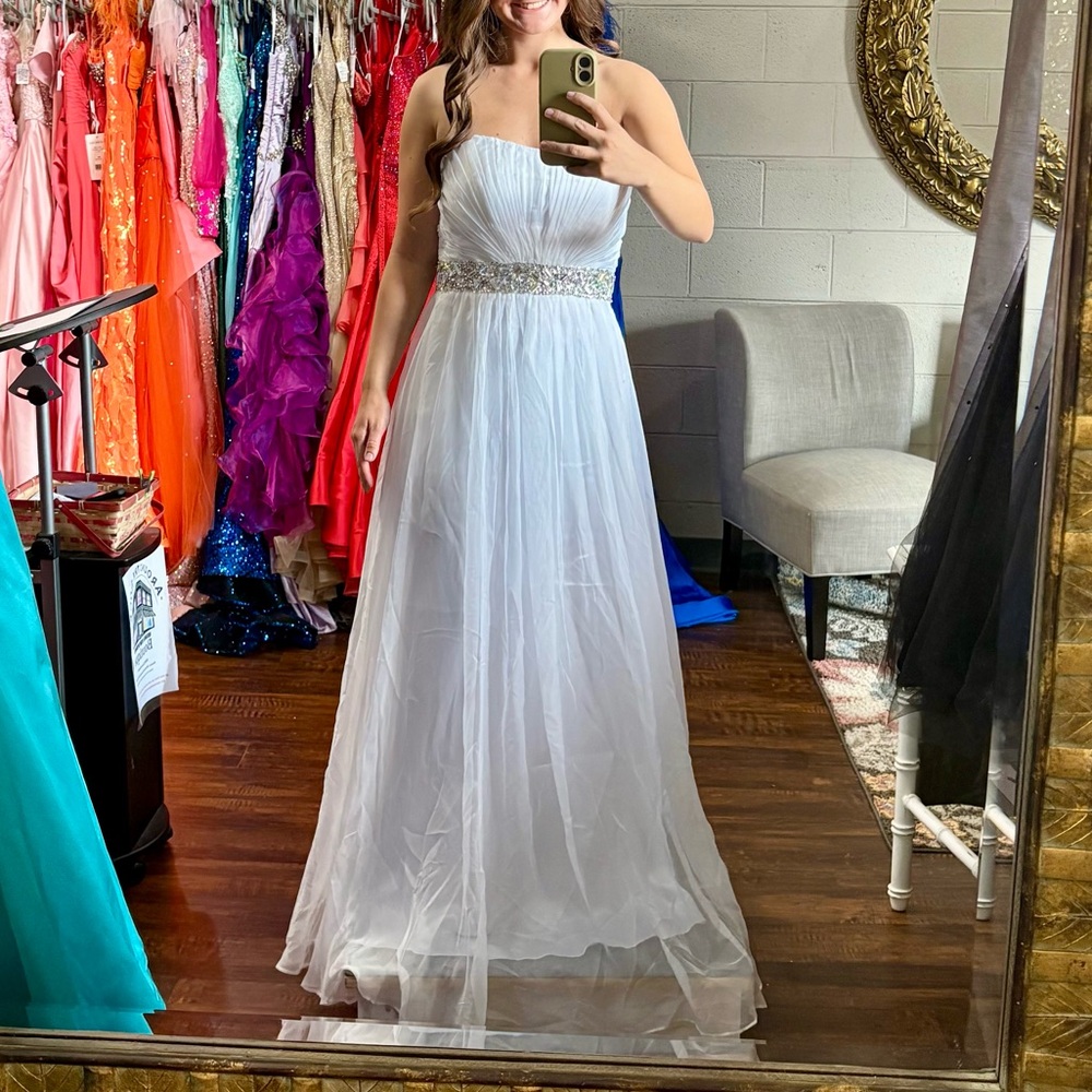 Strapless White Gown